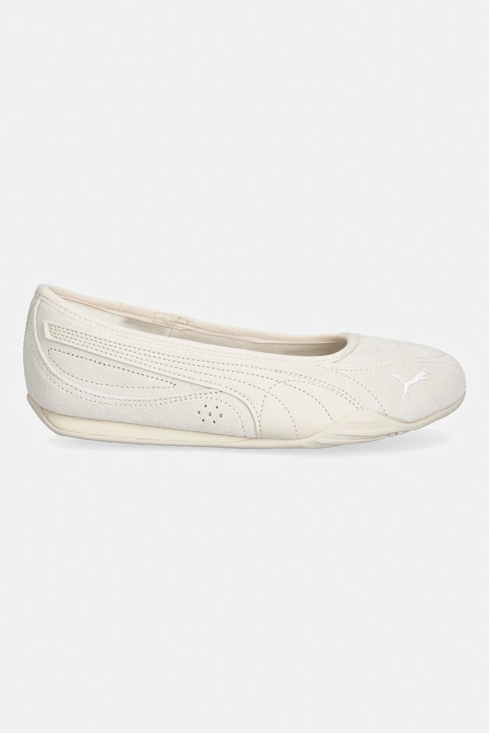 Puma Catch Soleil Ballerina SD balerini din piele întoarsă 406310 bej SS26