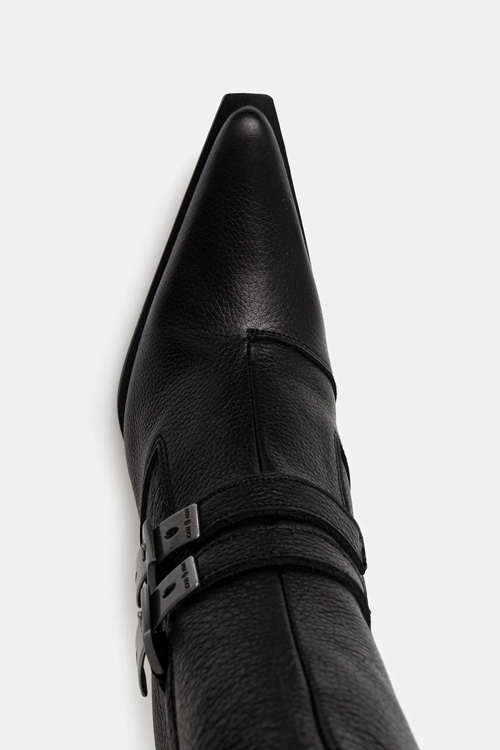 Kožené členkové topánky New Rock LUXOR NEGRO, MALICIA 2 GOMA NEGRA TACON CARI čierna M.9037.C2