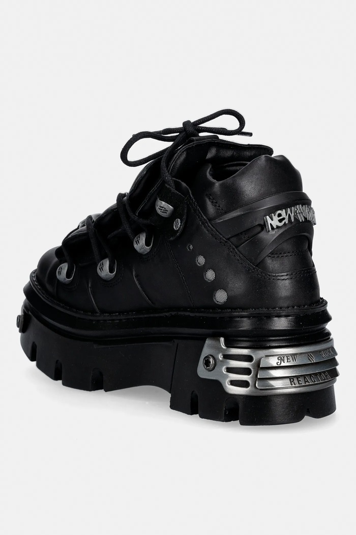 Παπούτσια Δερμάτινα sneakers New Rock CRUST NEGRO, REACTOR NEGRO E14 casco + M.WALL106.S35 μαύρο