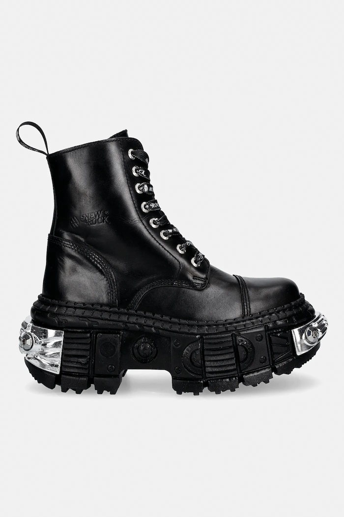 Kožené workery New Rock CRUST NEGRO, TANK CASCO NEGRO POWER * M.WALL083C.C12 čierna SS26