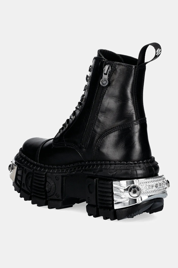 Obuv Kožené workery New Rock CRUST NEGRO, TANK CASCO NEGRO POWER * M.WALL083C.C12 čierna