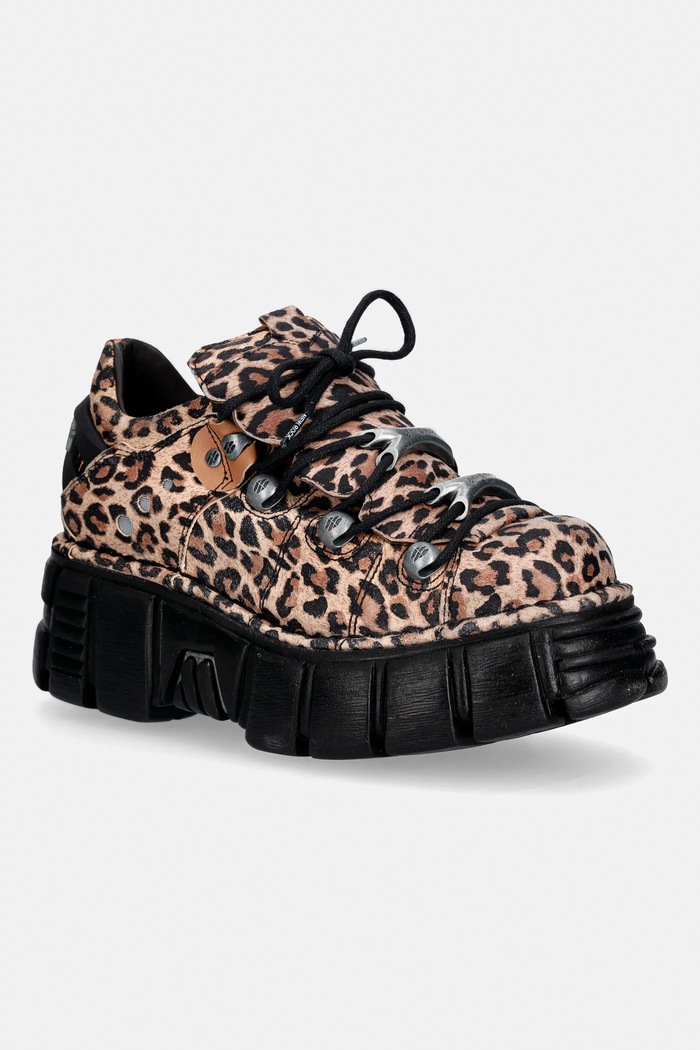 New Rock velúr sportcipő ANTE LEOPARDO CUERO, TOWER NEGRO+ lateral egyéb barna M.120N.C31