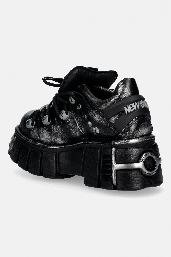 Cipők New Rock bőr sportcipő BOX PLANE, TOWER NEGRO ACERO + lateral + pu M.120N.C70 szürke