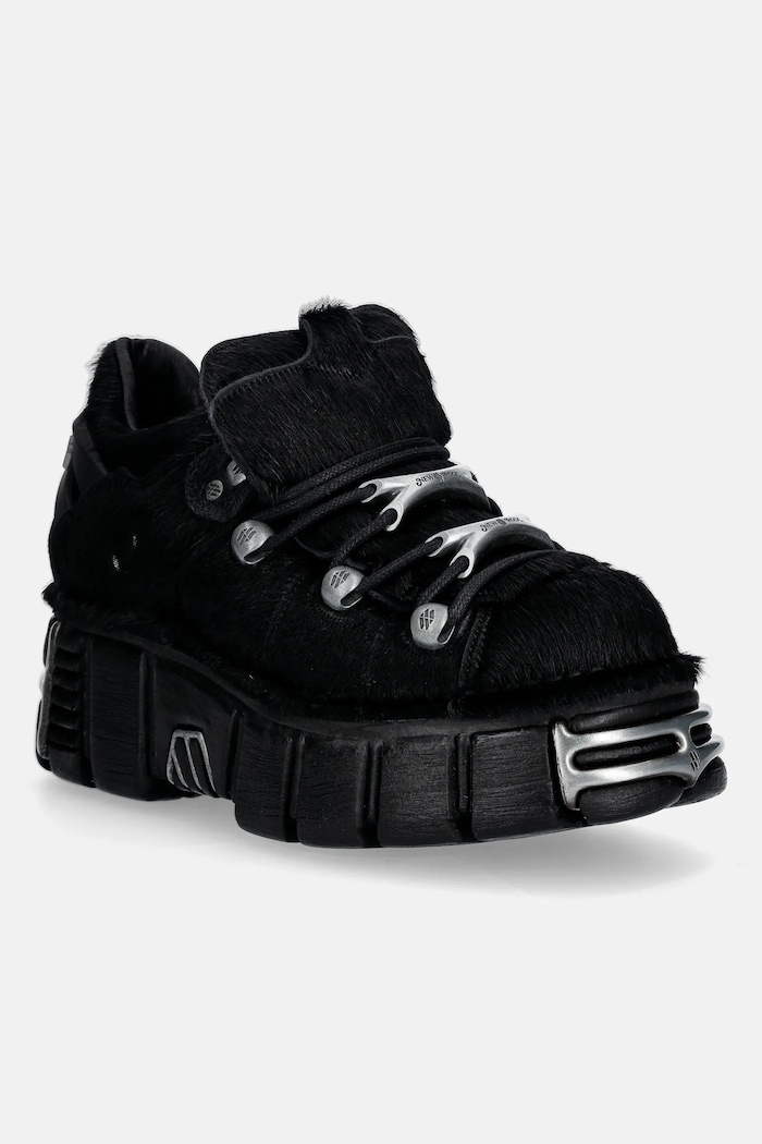 Σουέτ sneakers New Rock PELO NEGRO, TOWER NEGRO ACERO + lateral + p άλλο μαύρο M.120N.C79