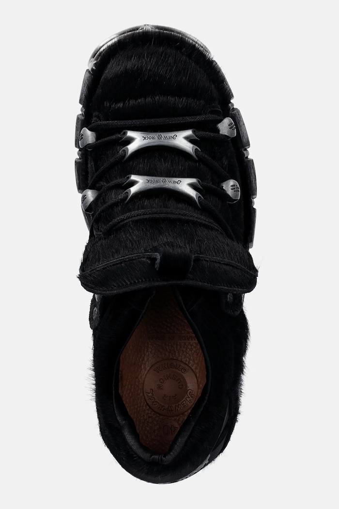 Σουέτ sneakers New Rock PELO NEGRO, TOWER NEGRO ACERO + lateral + p μαύρο M.120N.C79