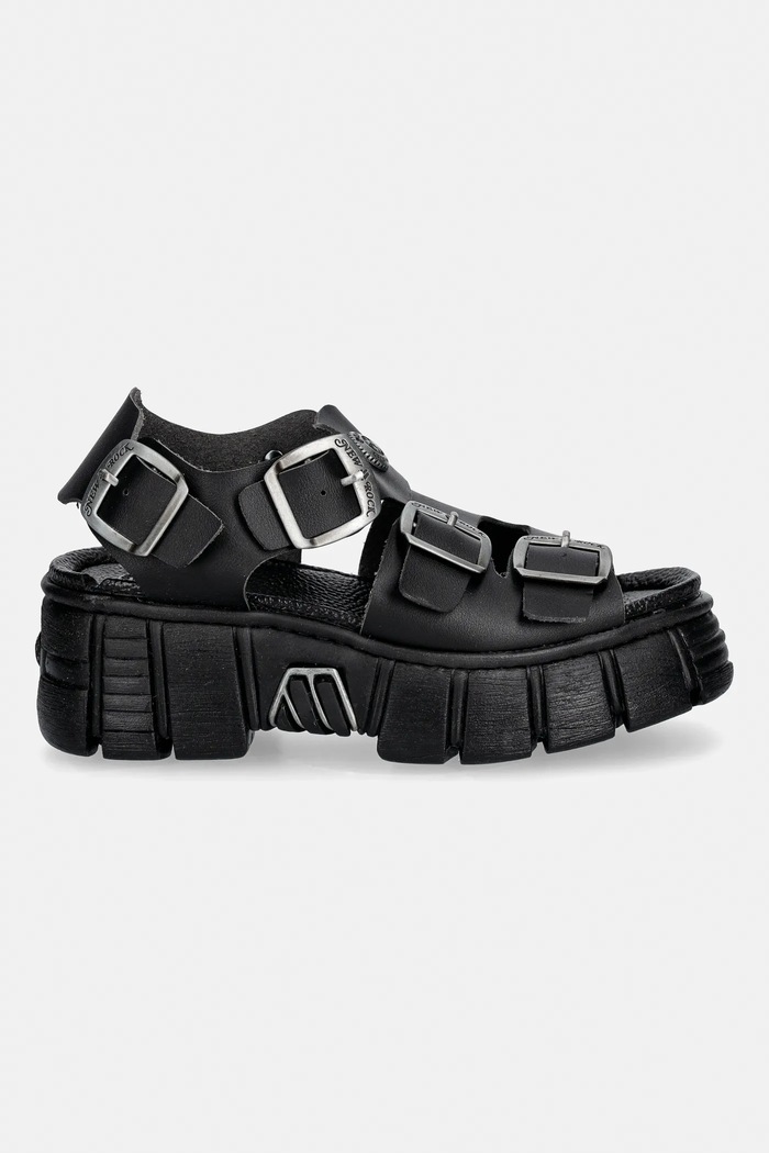 New Rock sandals VEGAN NEGRO GRUESO, TOWER CASCO NEGRO LAT M.BIOS137.V2 black SS26