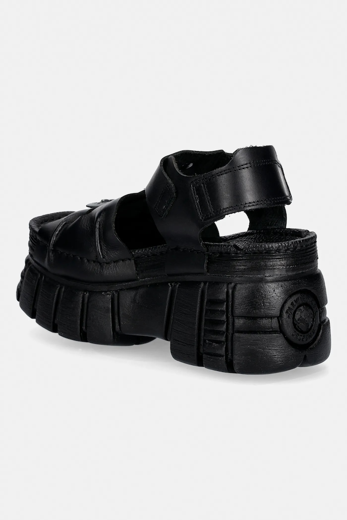 Shoes New Rock leather sandals TANK LEATHER BLACK, TOWER NEGRO + LATER M.BIOS101SF.C1 black