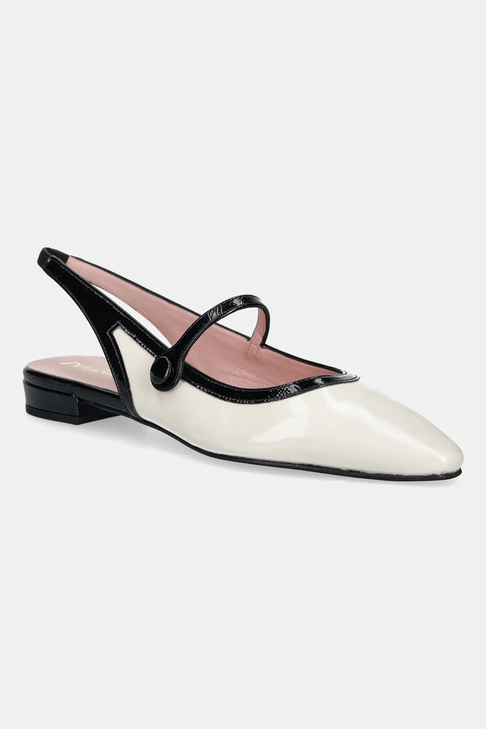 Kožené balerínky Pretty Ballerinas Tabitha otvorená päta béžová 53049.001.9120