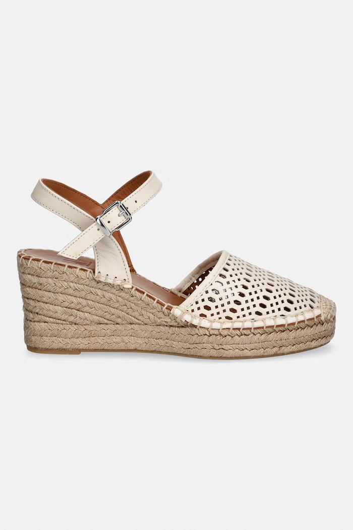 Billi Bi espadrilky na platforme po celej dĺžke dámske kožené A8611.073 béžová SS26
