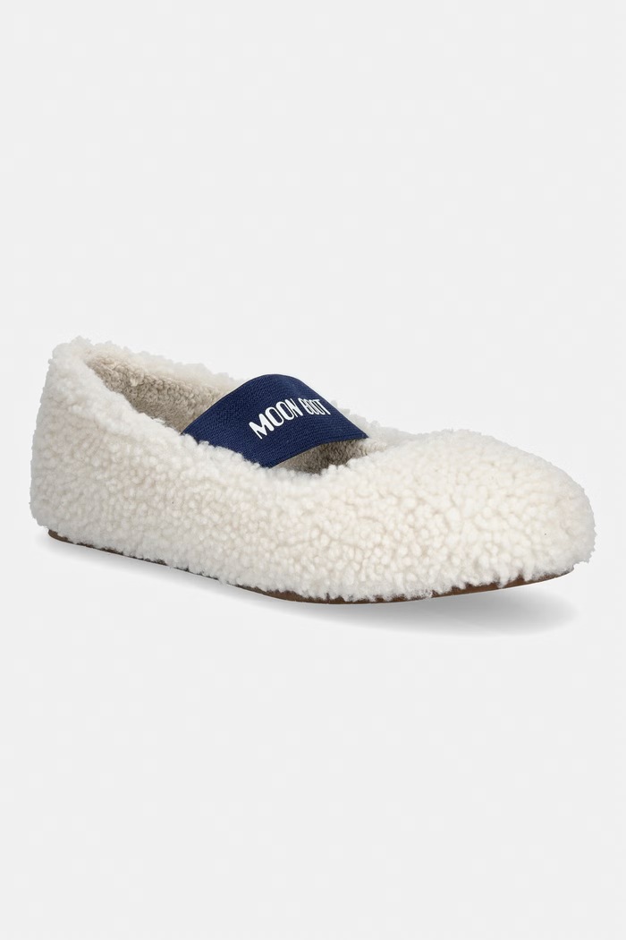 Baleríny Moon Boot MB SHEARLING BALLERINA semišová koža béžová 80D2400010.H017