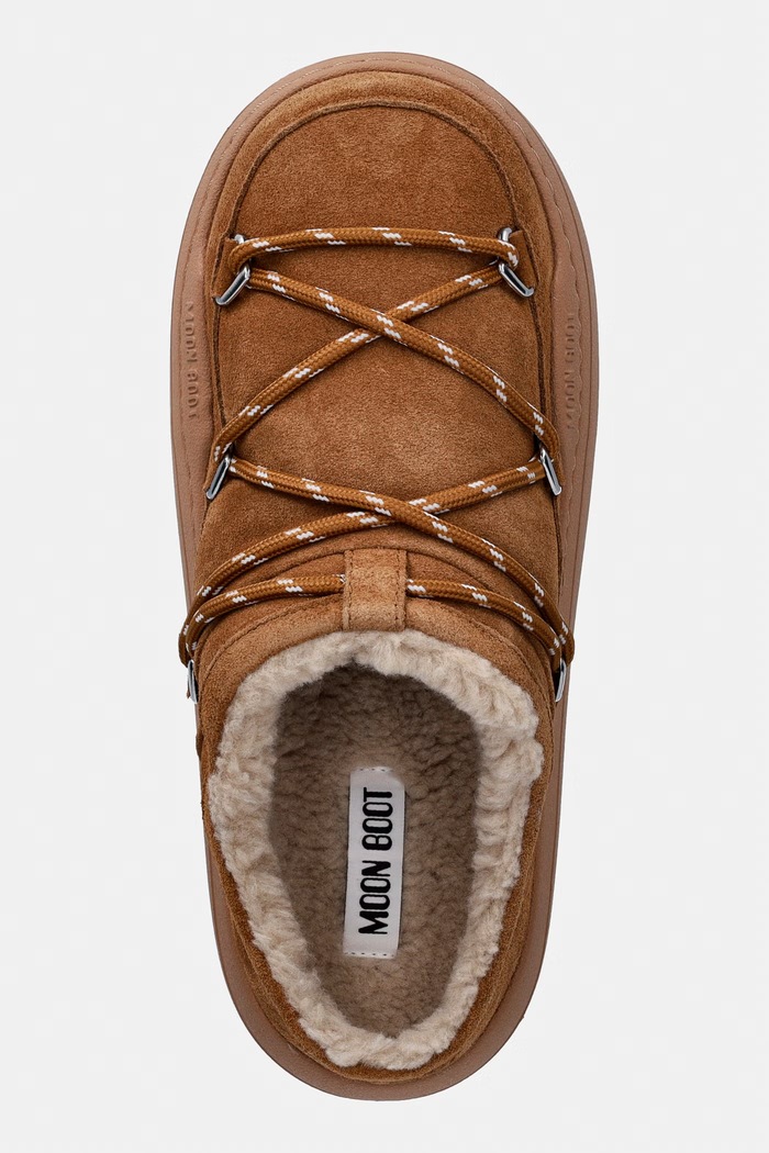 Semišové papuče Moon Boot MB PARK SLIPPER hnedá 80D2470210.M008