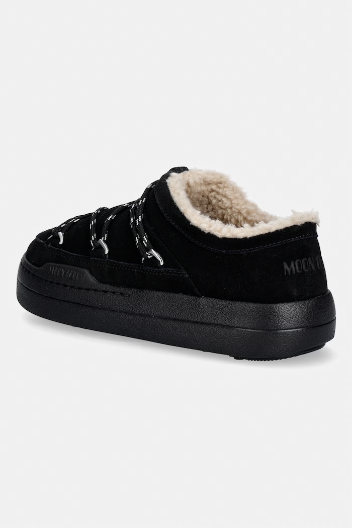 Încălțăminte Moon Boot papuci din piele întoarsă MB PARK SLIPPER 80D2470210.N001 negru