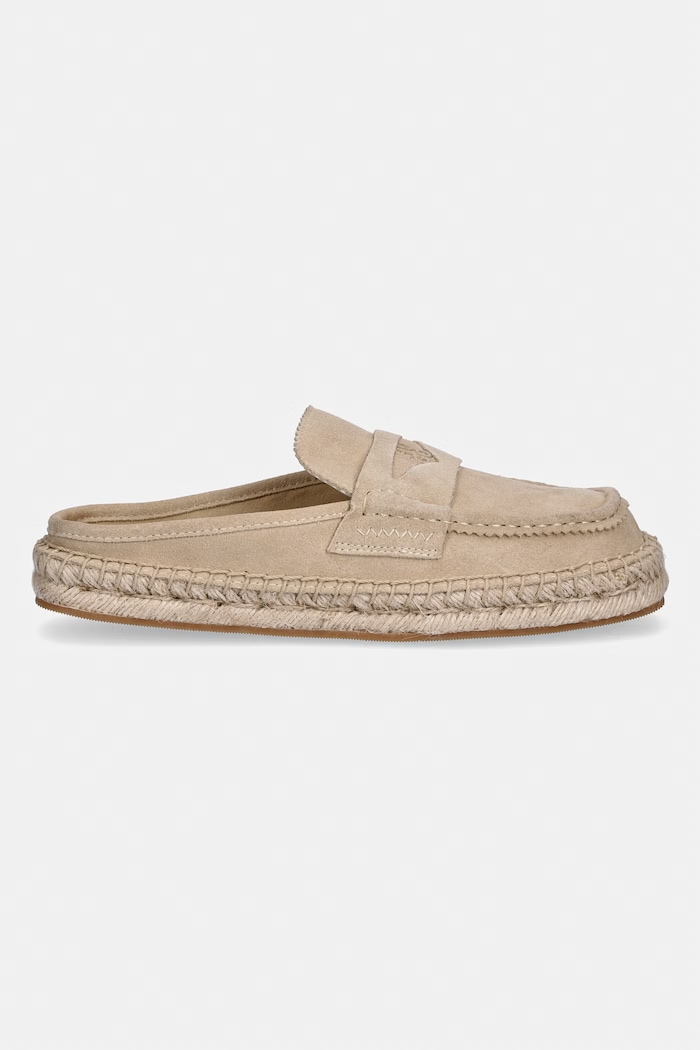 HUGO espadryle z odkrytą piętą damskie zamszowe Brinn 50563734.277 beżowy SS26