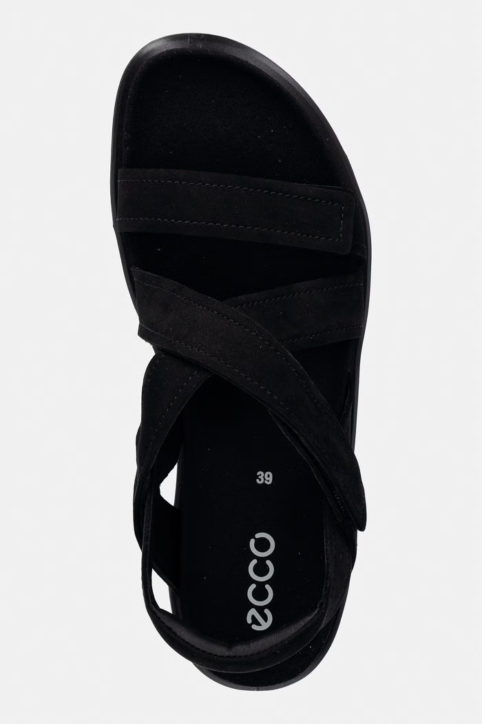 Semišové sandále Ecco Soft Sandal W čierna 238813.02001