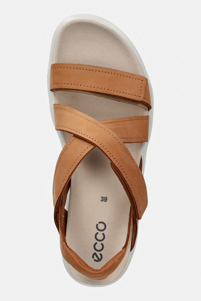Nubukové sandále Ecco Soft Sandal W hnedá 238813.02021