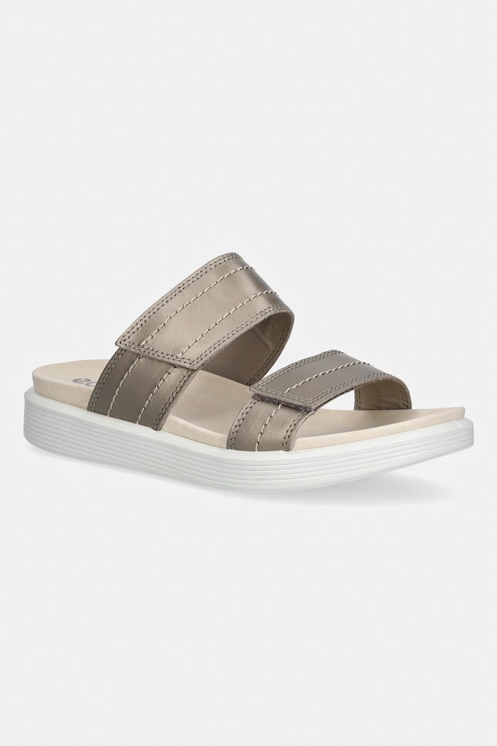 Ecco šľapky dámske kožené Soft Sandal W béžová 238833.61652
