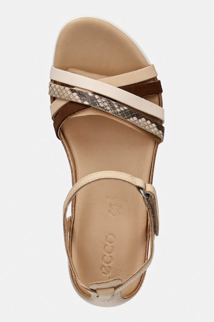 Ecco Sandali Tacchi Piatti da donna in pelle Flash beige 244243.61527