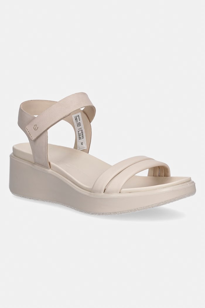 Ecco sandali in pelle Flowt Wedge LX W pelle fiore beige 273303.59113