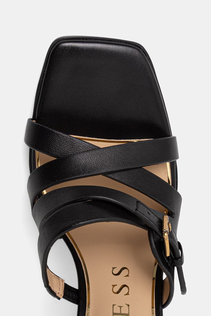 Guess sandały skórzane RADELA czarny FLJRAD.LEA03.BLACK