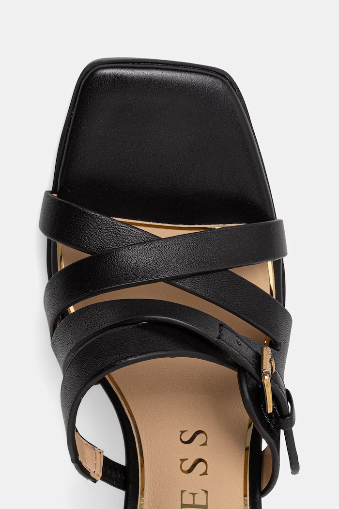 Guess sandały skórzane RADELA czarny FLJRAD.LEA03.BLACK