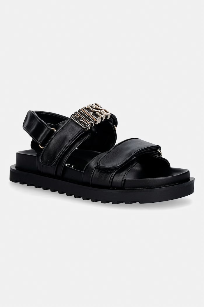 Guess sandały FABELIS syntetyczny czarny FLJFBL.ELE03.BLACK