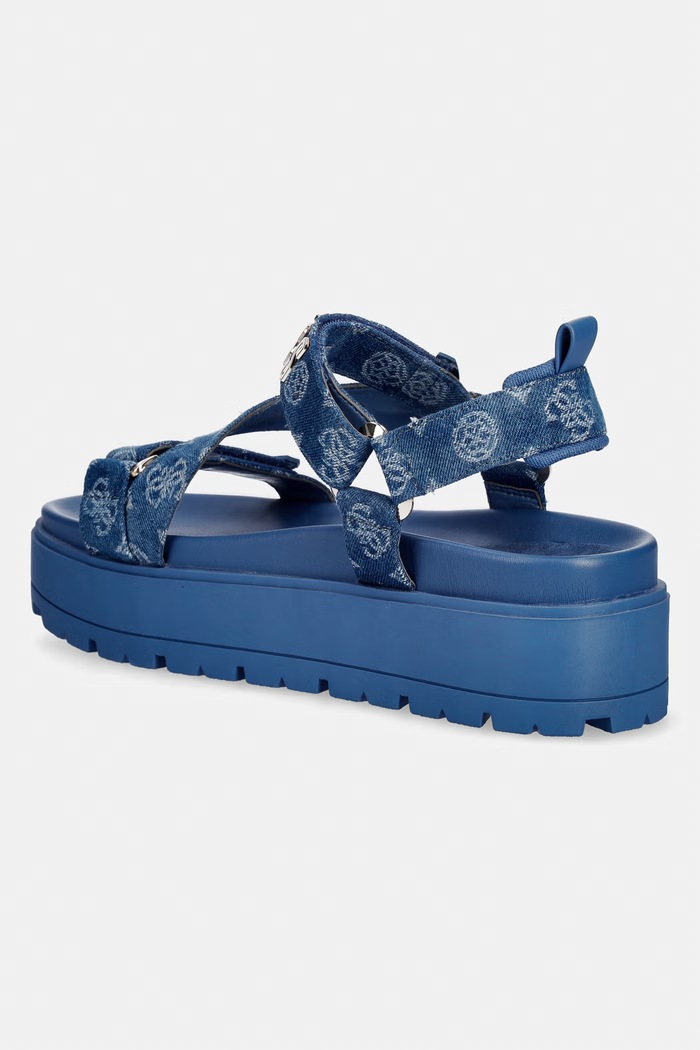 Obuv Guess dámske sandále FETTA FLJFTT.DEN03.BLUE tmavomodrá