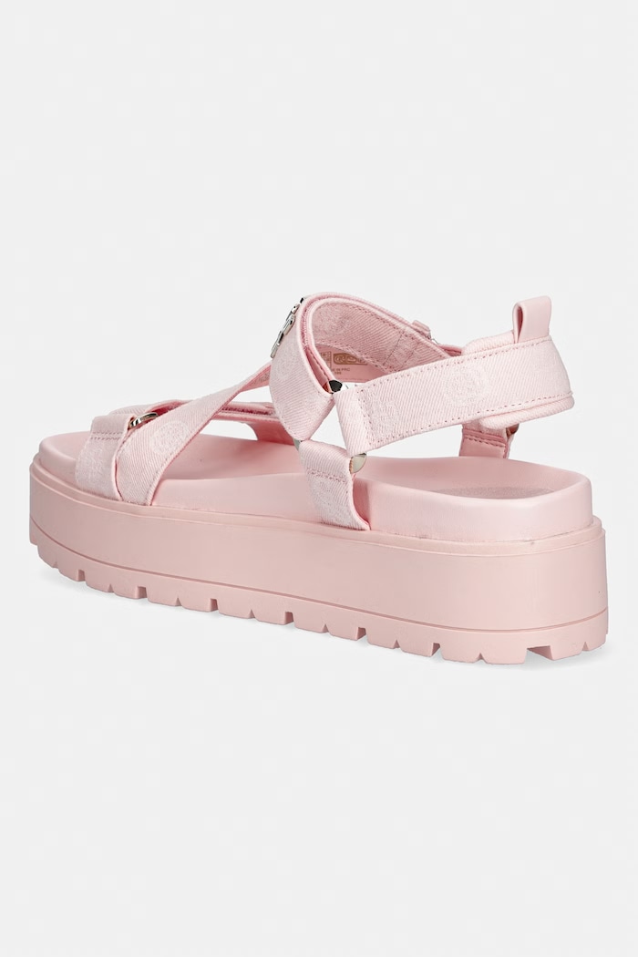 Obuwie Guess sandały na platformie damskie FETTA FLJFTT.DEN03.PINK różowy