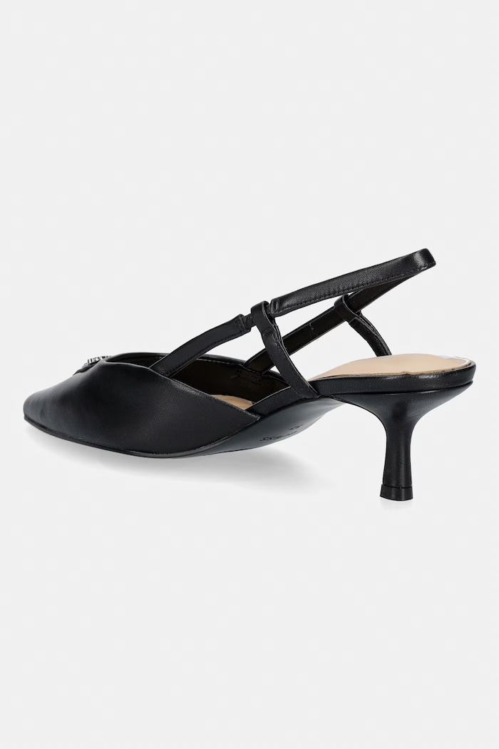 Обувки Guess обувки с ток от кожа YANNO2 FLJY2N.LEA05.BLACK черен