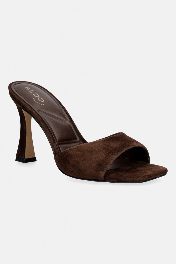 Παντόφλες σουέτ Aldo JENNIFER στιλέτο καφέ 14116823.JENNIFER