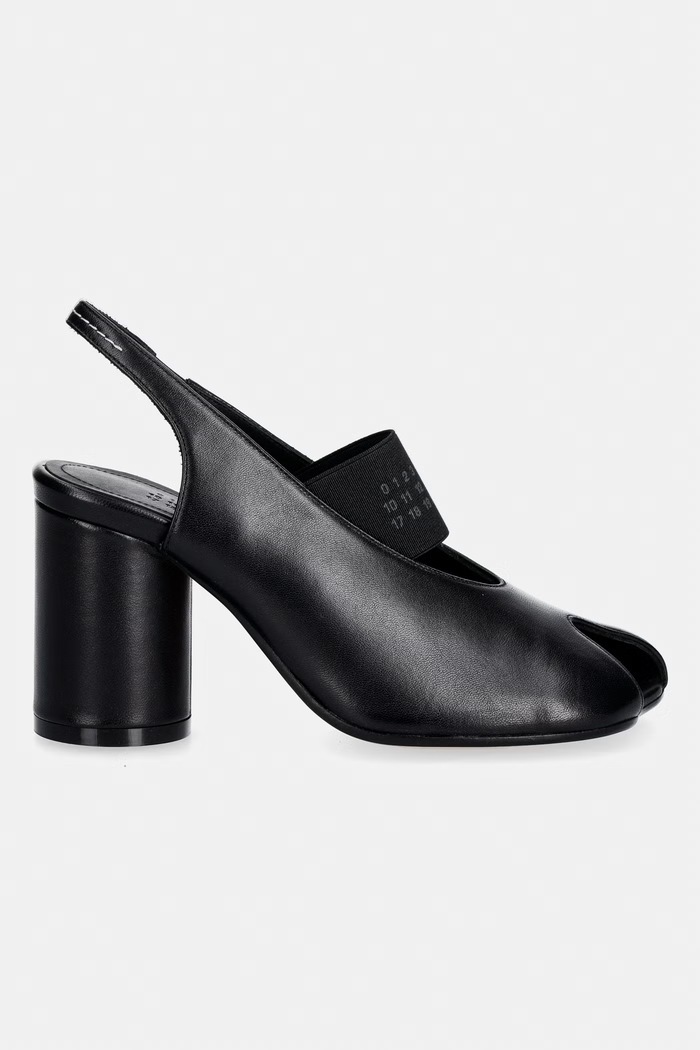 MM6 Maison Margiela tocuri cu călcâiul deschis pentru femei, din piele S59WP0213.P3628.T8013 negru SS26