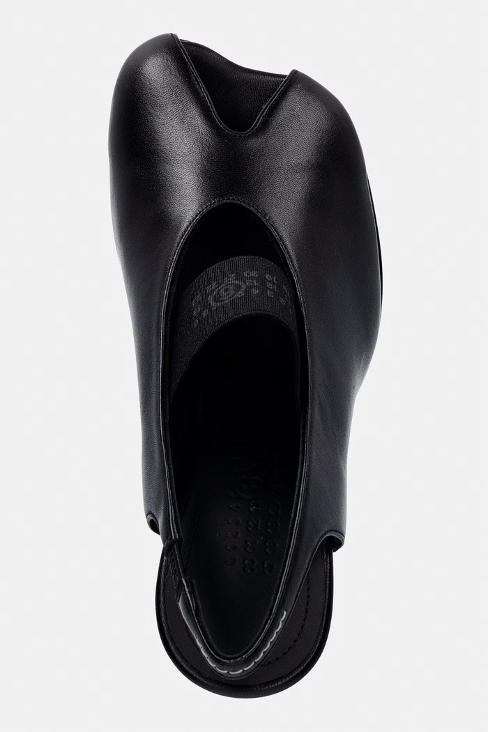 MM6 Maison Margiela tocuri cu călcâiul deschis pentru femei, din piele negru S59WP0213.P3628.T8013
