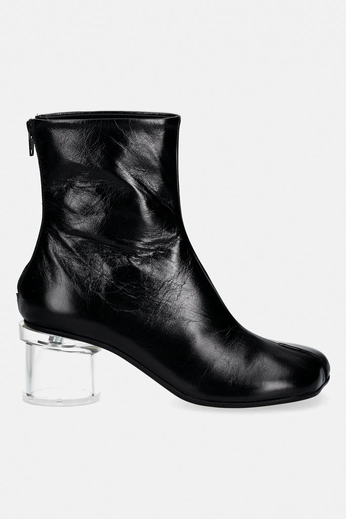 Kožené členkové topánky MM6 Maison Margiela S59WU0265.P7560.T8013 čierna SS26