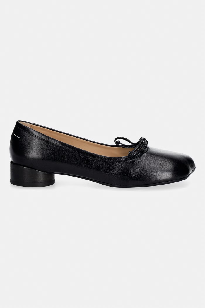 Δερμάτινες μπαλαρίνες MM6 Maison Margiela S59WZ0092.P7561.T8013 μαύρο SS26