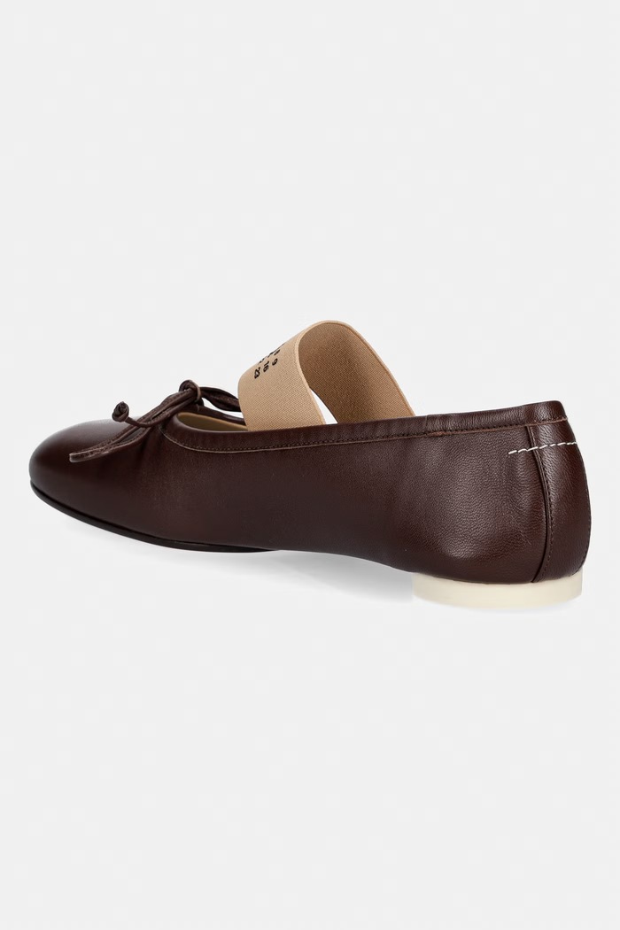 Παπούτσια Δερμάτινες μπαλαρίνες MM6 Maison Margiela S59WZ0099.P3628.T2259 καφέ