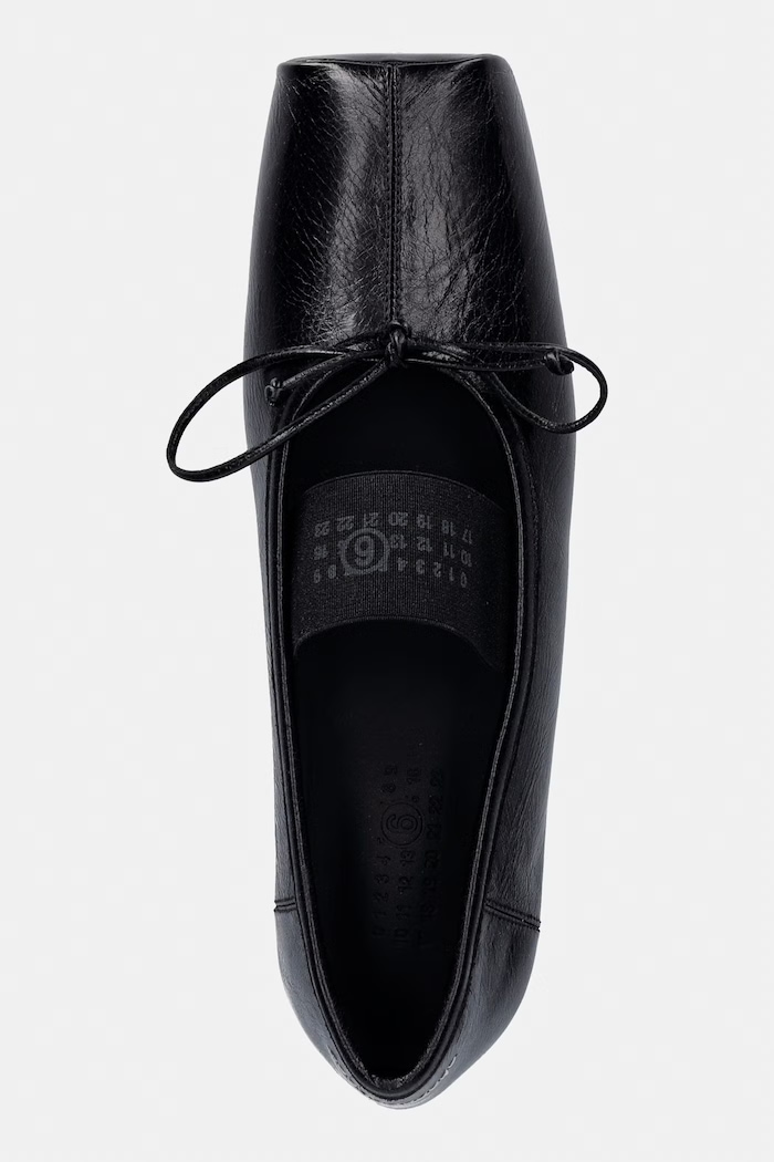MM6 Maison Margiela balerini din piele negru S59WZ0103.P7561.T8013