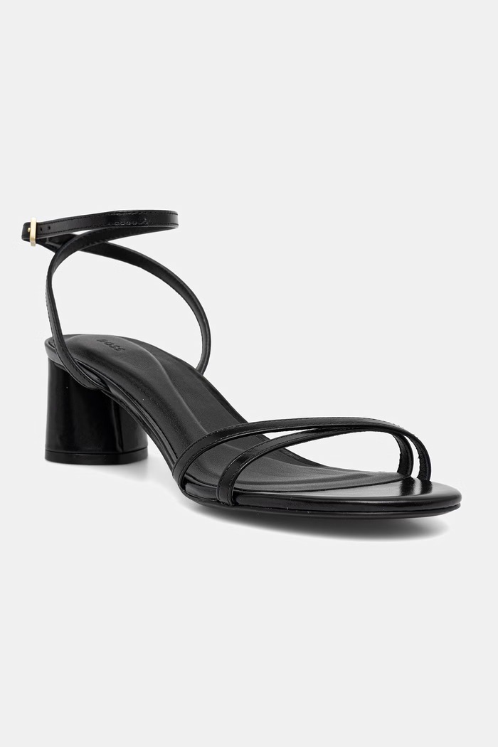 BOSS sandali su tacco basso in pelle Gracey nero 50563433.001
