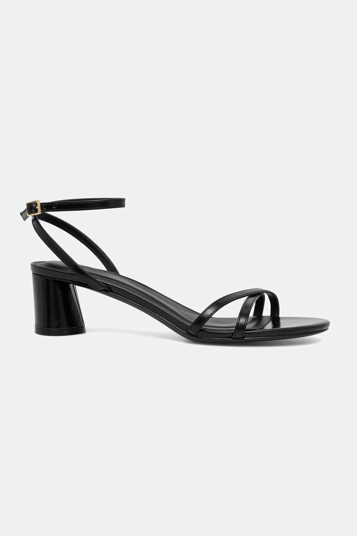BOSS sandali su tacco basso in pelle Gracey 50563433.001 nero SS26