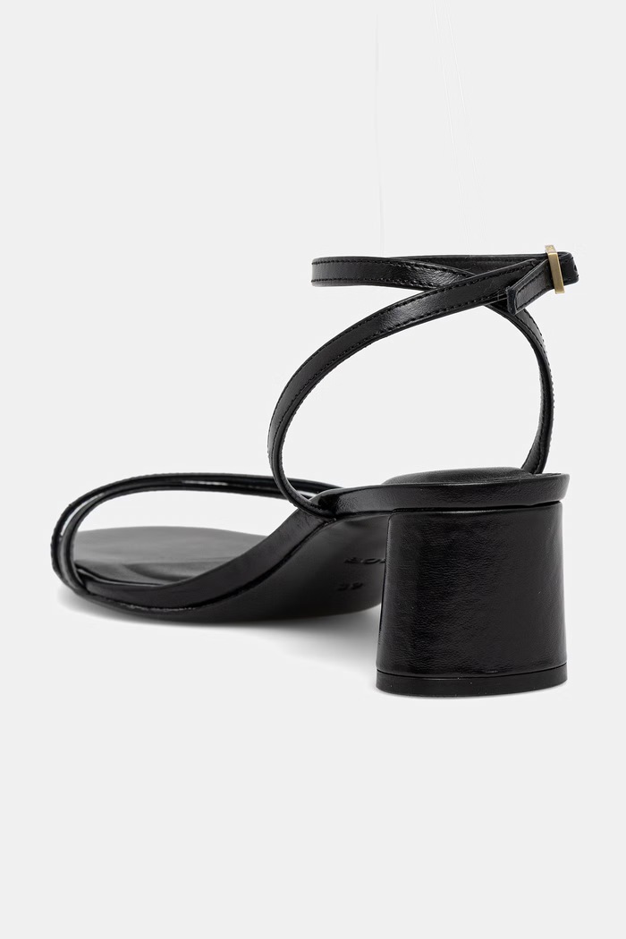 Scarpe BOSS sandali su tacco basso in pelle Gracey 50563433.001 nero