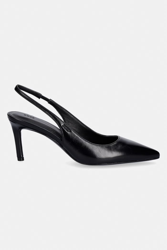 BOSS lodičky kožené Gracey 50563442.001 čierna SS26