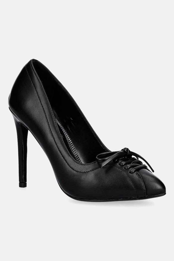 Lodičky Buffalo Juliet Pump Lace usňová koža čierna 1290220