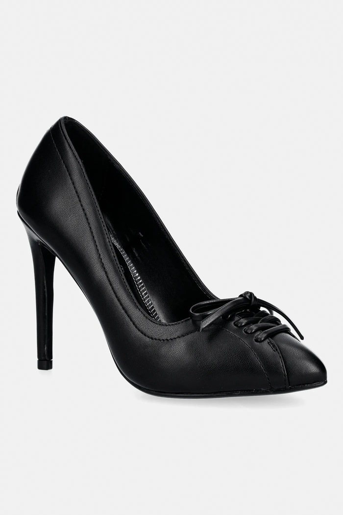Lodičky Buffalo Juliet Pump Lace usňová koža čierna 1290220