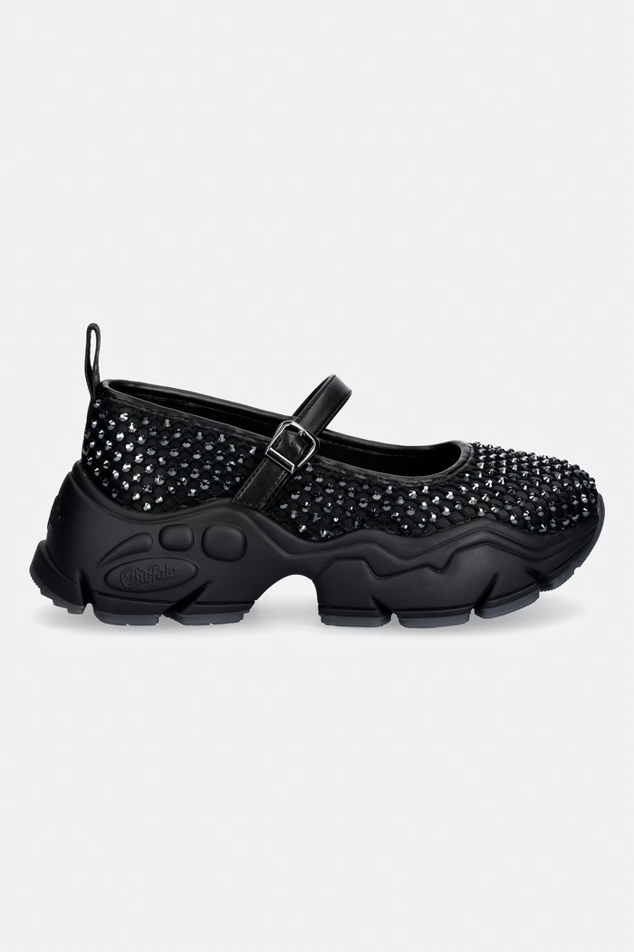Buffalo baleríny Binary Ballerina Glam 1620066 čierna SS26