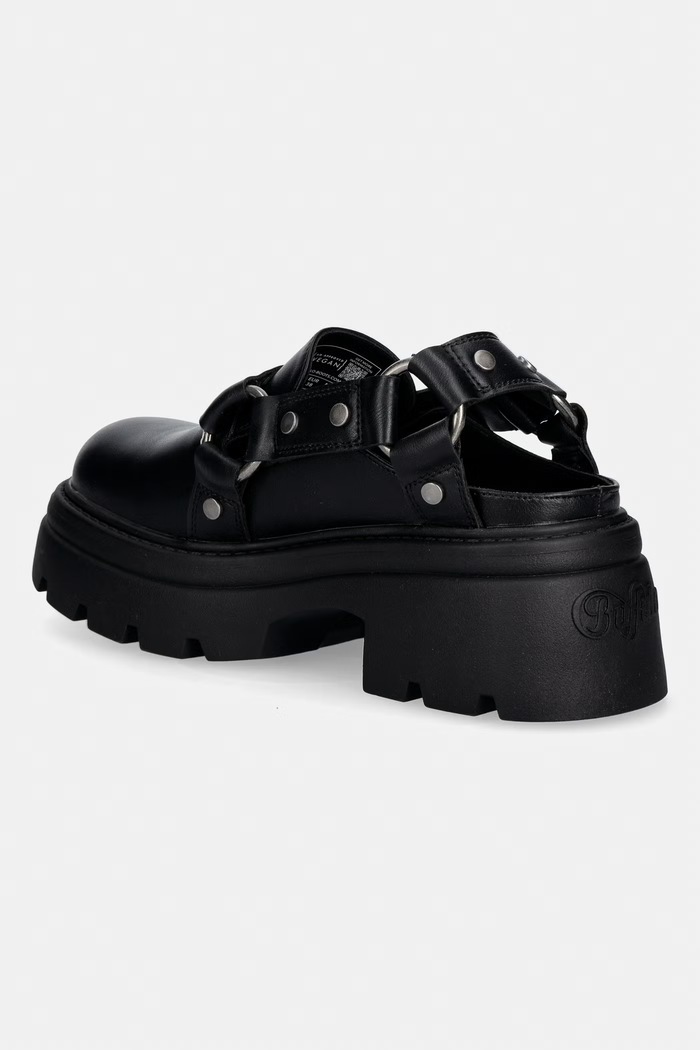 Obuv Buffalo sandále so zakrytými prstami dámske Vega Clog Buckle 1624111 čierna