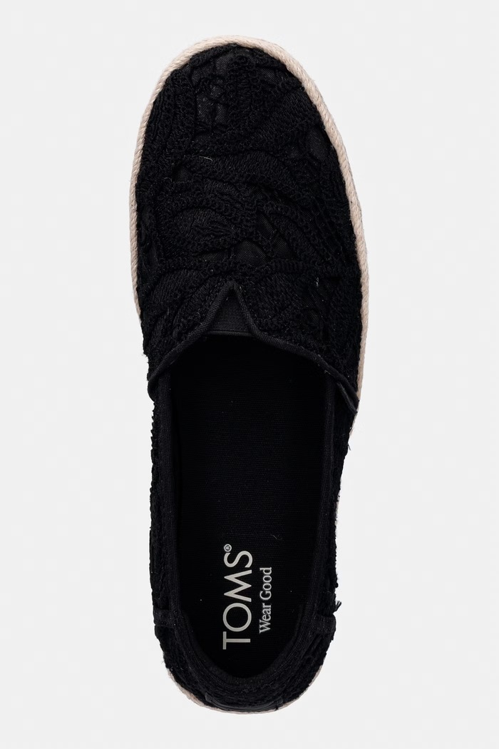 Toms εσπαντρίγιες πλατφόρμας γυναικείες VALENCIA μαύρο 10023046