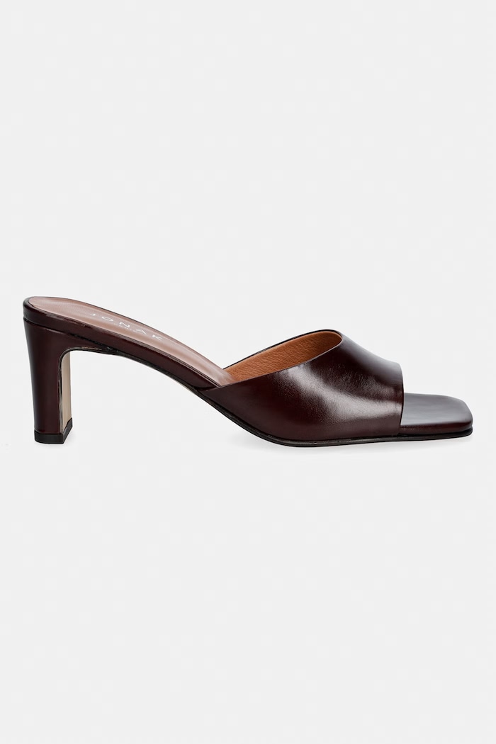 Kožené šľapky Jonak DERIVE CUIR Marron foncé 3800284 burgundské SS26
