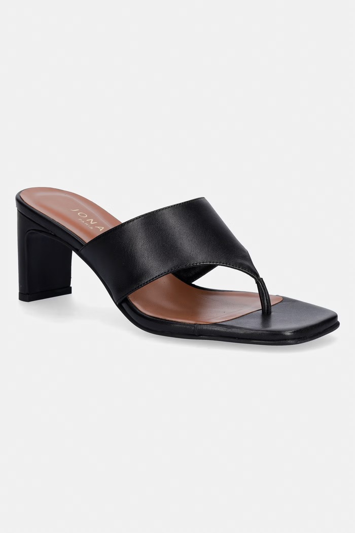 Kožené žabky Jonak DEVIL CUIR Noir usňová koža čierna 3800287