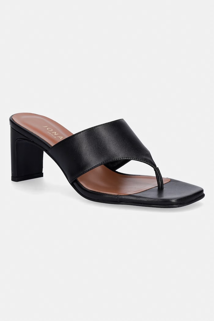 Kožené žabky Jonak DEVIL CUIR Noir usňová koža čierna 3800287