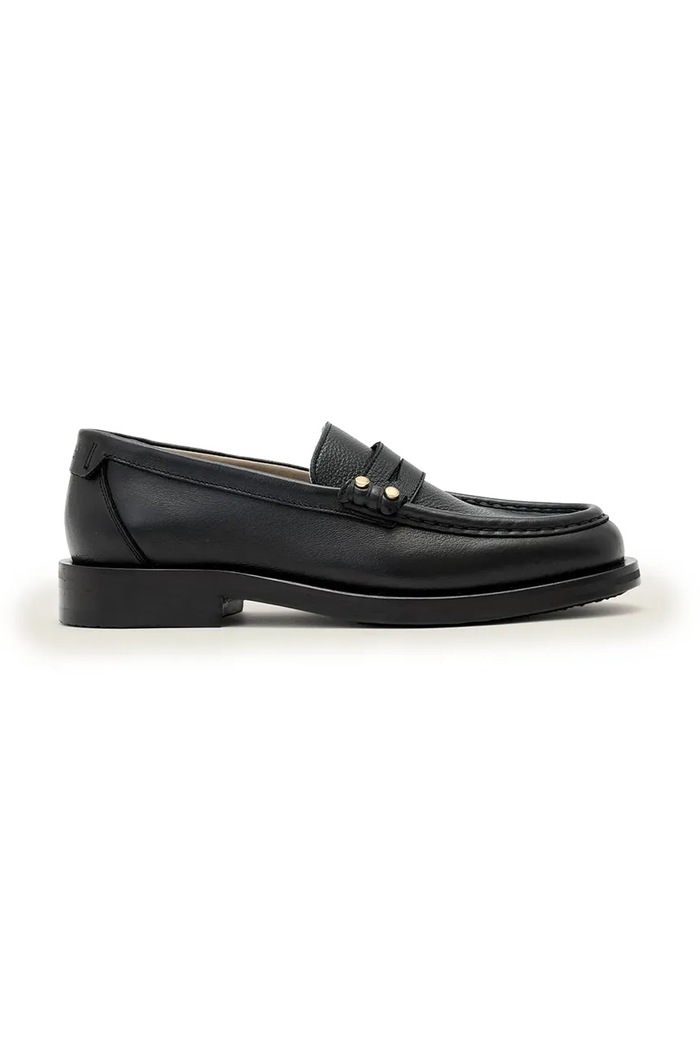 AllSaints mokasíny dámske kožené Bloom Stud Loafer čierna W072FE