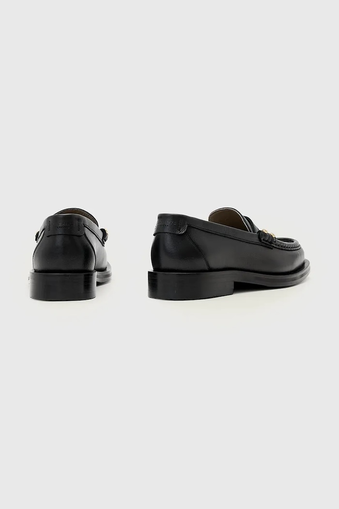 Obuv AllSaints mokasíny dámske kožené Bloom Stud Loafer W072FE čierna