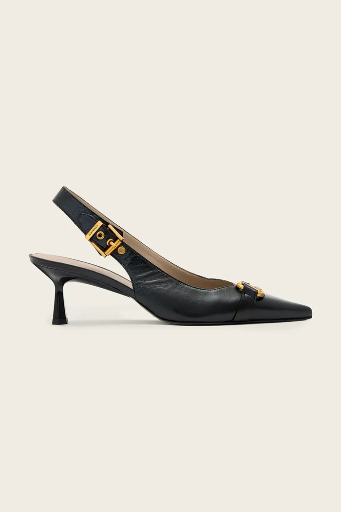 Δερμάτινες γόβες AllSaints Hera Slingback Shoe στιλέτο μαύρο W021FE